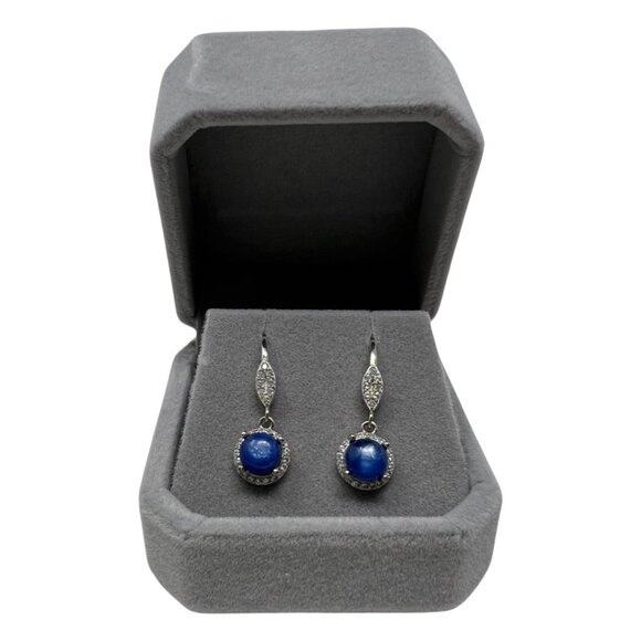 Blue Opal Drop Dangle Earrings flashy 925 Sterling Silver Jewelry Accessories - Picture 3 of 7